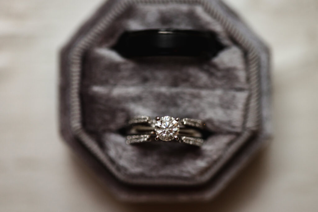 wedding ring in gray case