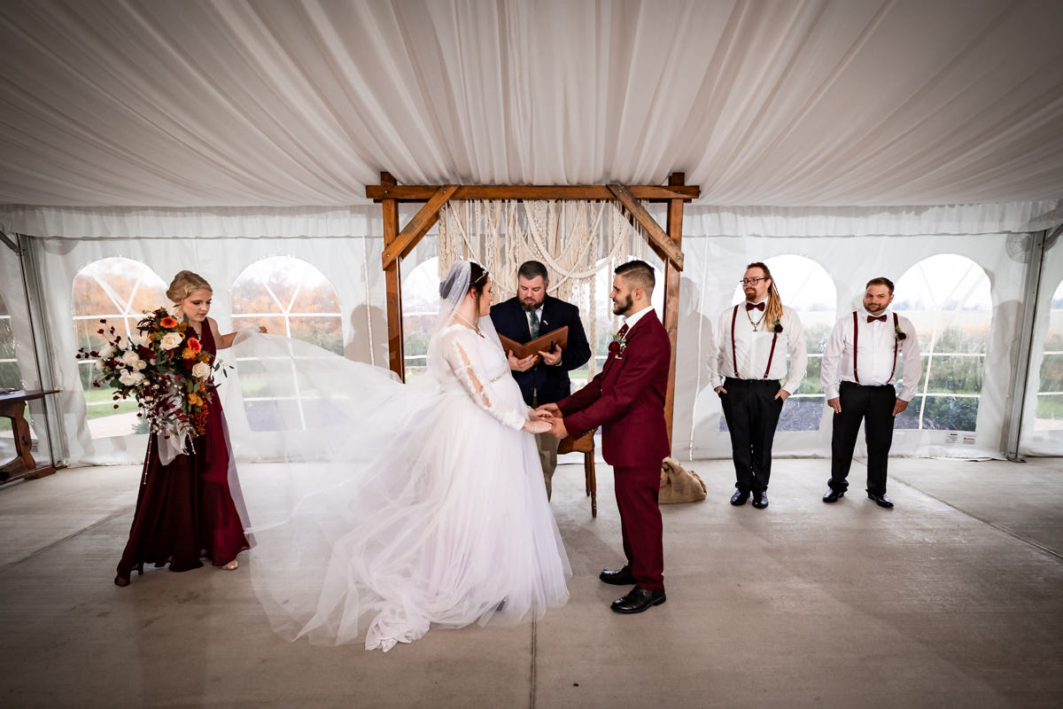 Beautiful indoor ceremony option at a Brown’s Orchard wedding venue