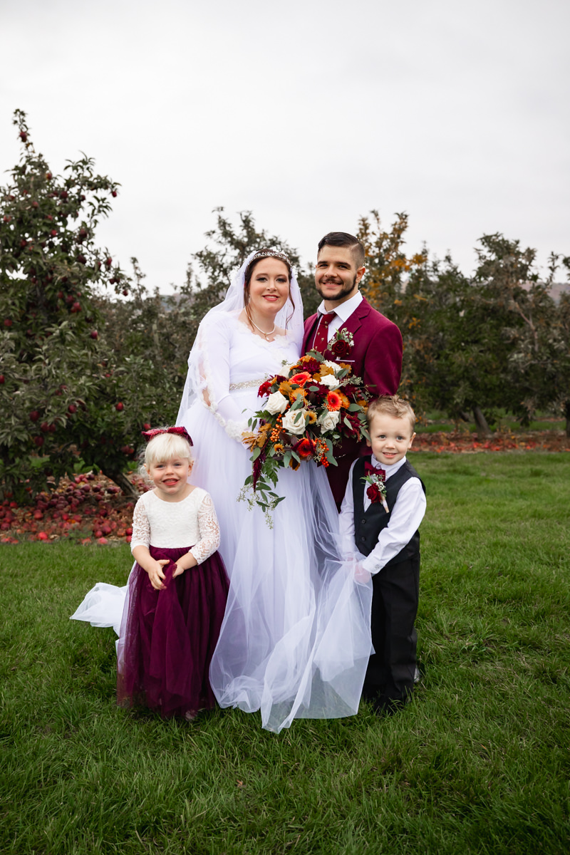 Special family moments during a Brown’s Orchard wedding in Pennsylvania