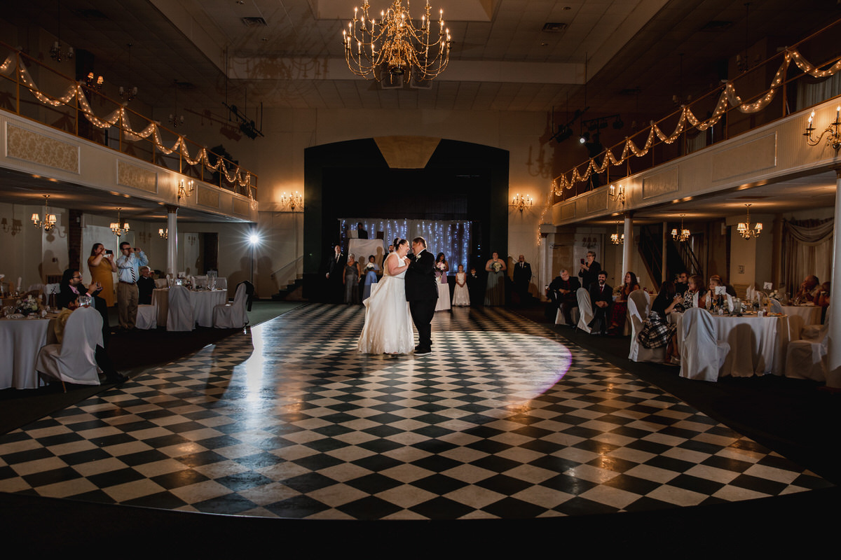 Husband and wife's first dance at their Wisehaven Event Center Wedding