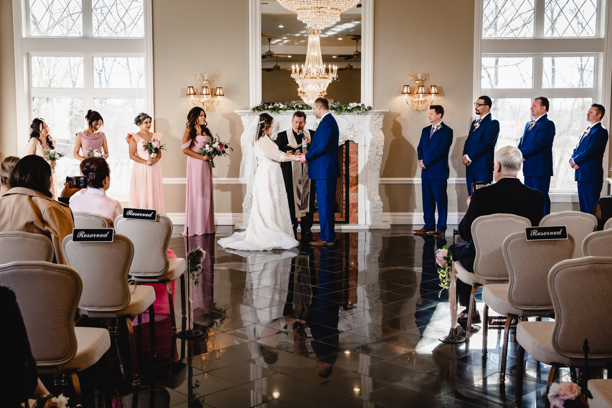The Conservatory at this Cameron Estate Inn Wedding provided the perfect backdrop for a ceremony