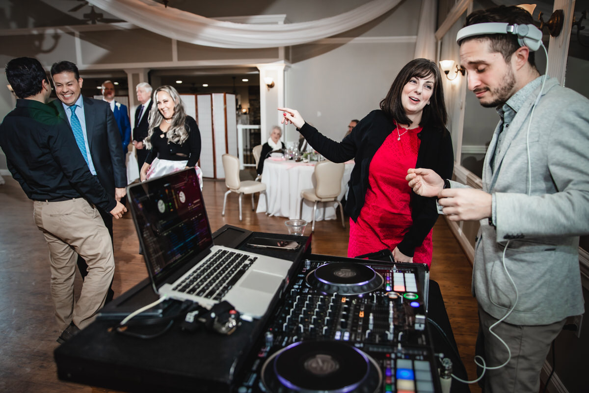 DJ Kevin Garrity taking requests during the Cameron Estate Inn Wedding reception
